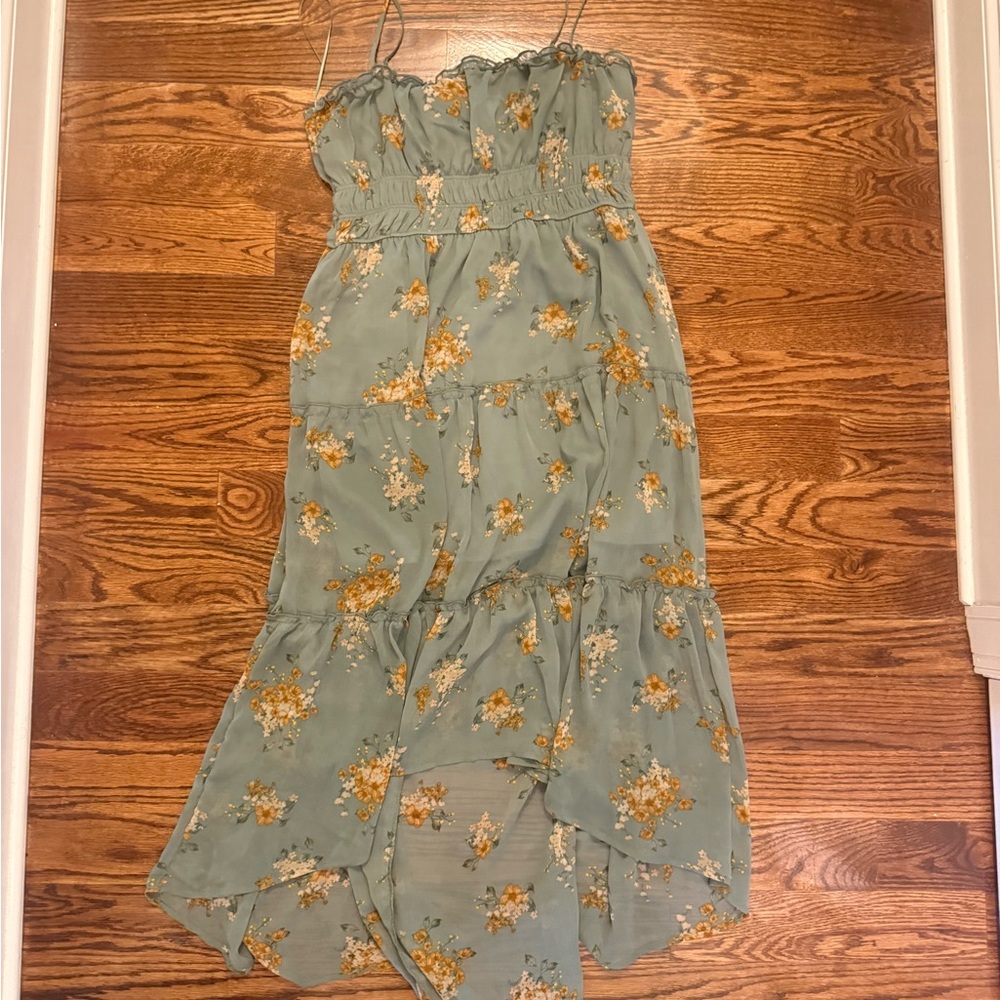 Audrey Parks x Francesca’s Floral Green High-Low Maxi Dress - Size XL